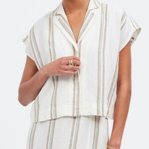 Madewell Striped Button-Up Linen Shirt